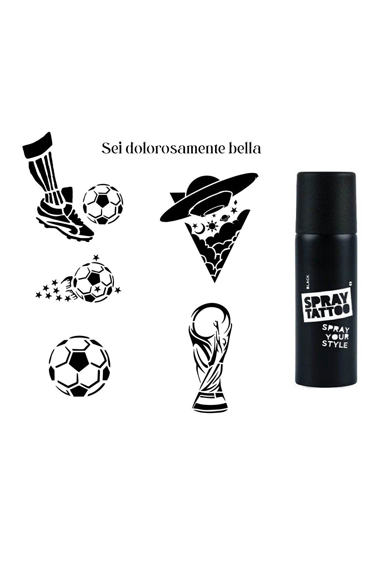 Ai̇rbrush Tattoo Futbol Spray Tattoo İle Ge&ccedil;i̇ci̇ D&ouml;vme Yapma Seti̇