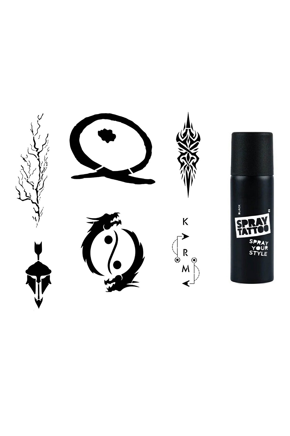Ai̇rbrush Tattoo Karma Yi̇ng Yang Spray Tattoo İle Ge&ccedil;i̇ci̇ D&ouml;vme Yapma Seti̇