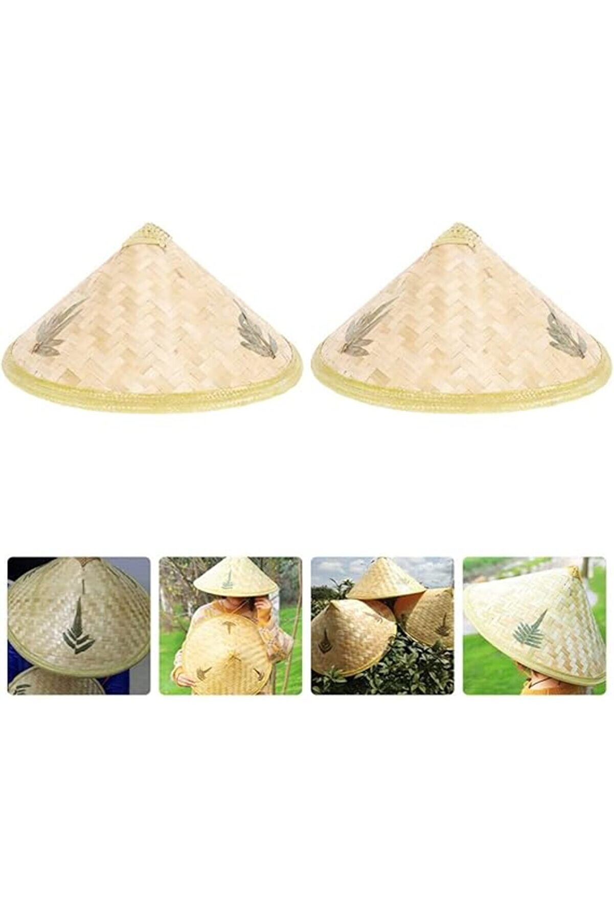 Ethab Ti̇caret Naturel Renk Cambodi̇a Kambo&ccedil;yalı Vi̇etnam Şapkası Pvc Hasır