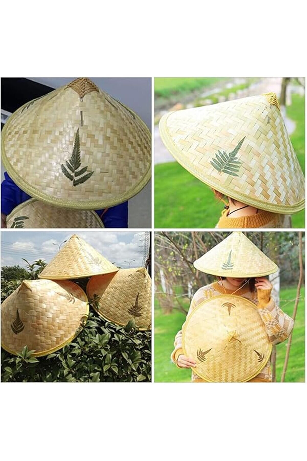 Ethab Ti̇caret Naturel Renk Cambodi̇a Kambo&ccedil;yalı Vi̇etnam Şapkası Pvc Hasır