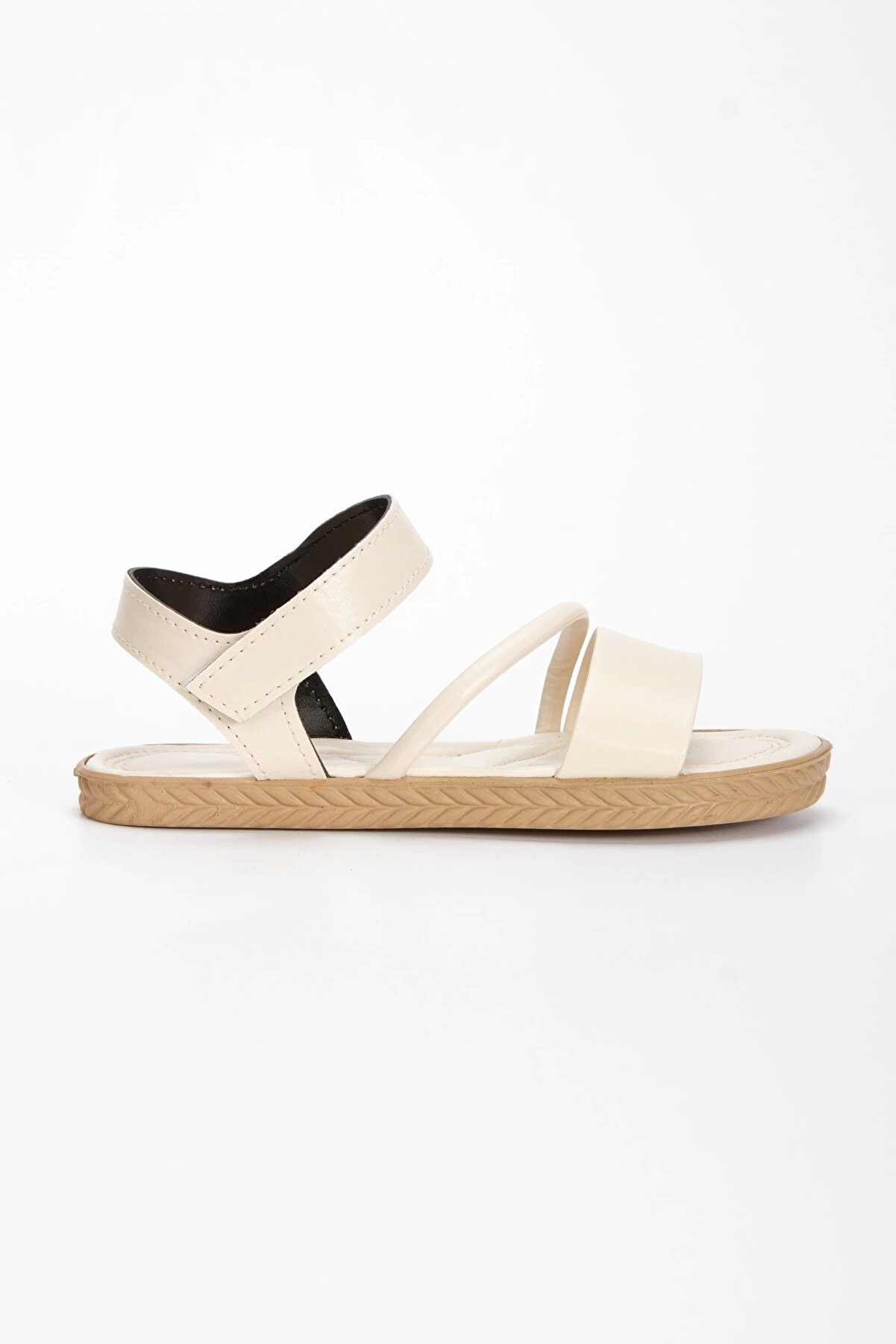 Gult Kadın Düz Kısa Taban Uygun Sandalet Bej