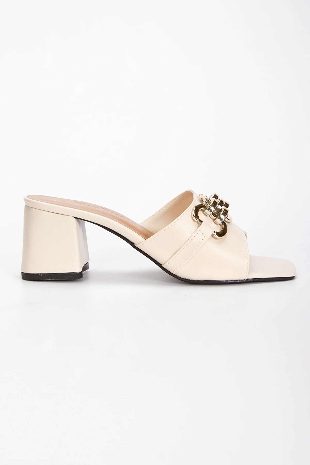 Gult Kadın Kalın Topuklu Terli̇k Bej