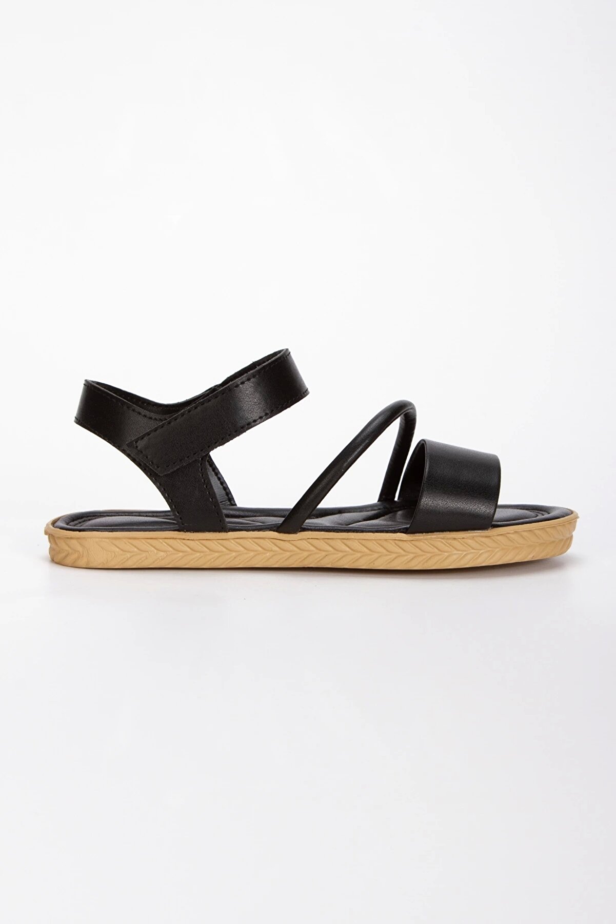 Gult Kadın Düz Kısa Taban Uygun Sandalet Si̇yah