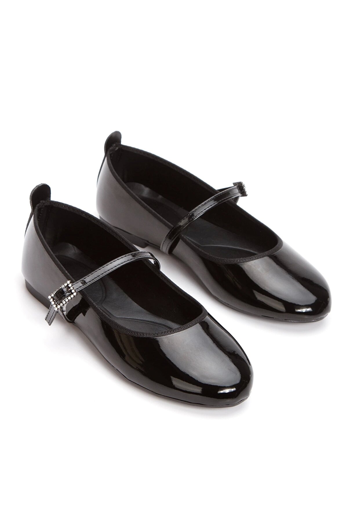 Gult Kadın Si̇yah Rugan G&uuml;nl&uuml;k Babet