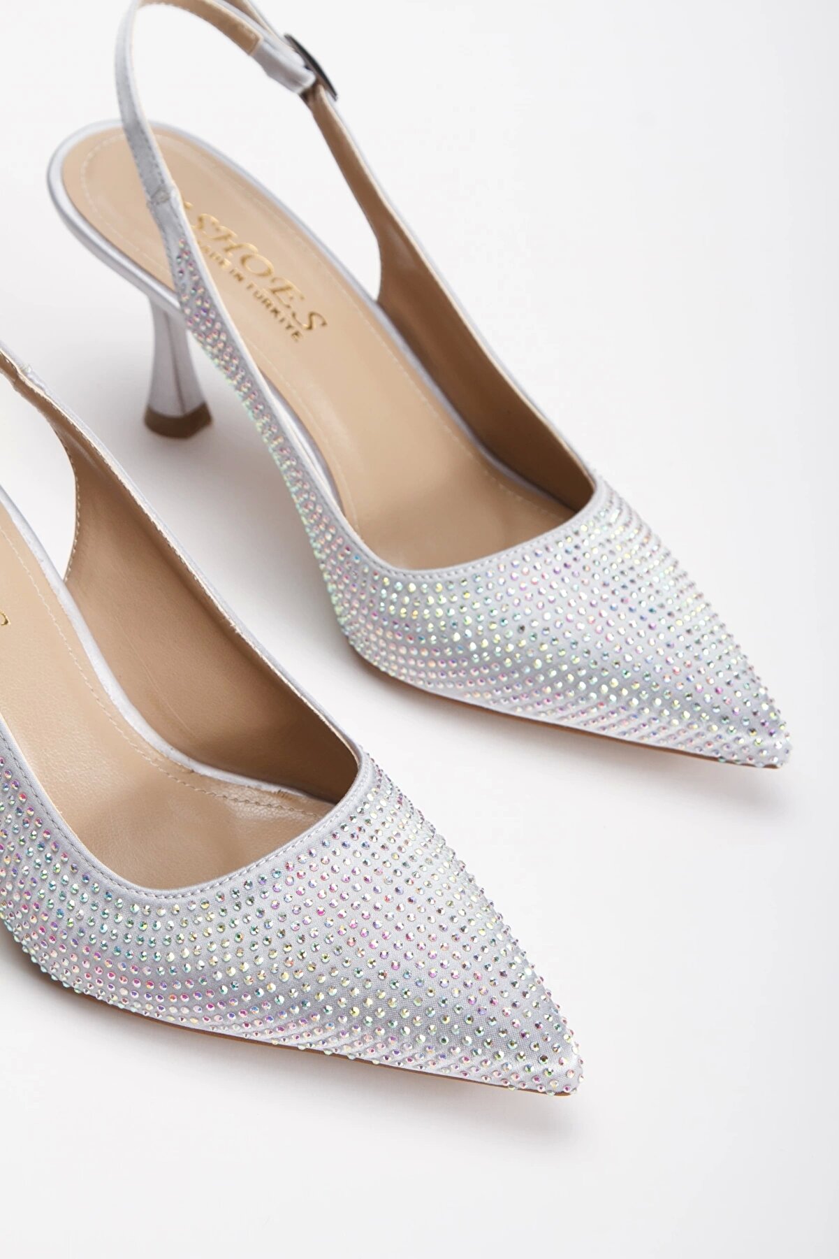 Gult Kadın Burnu Kapalı Arkası Açık Gece Ayakkabısı Gümüş