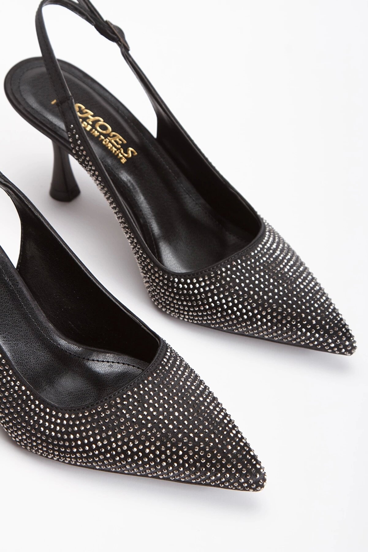 Gult Kadın Burnu Kapalı Arkası A&ccedil;ık Gece Ayakkabısı Si̇yah