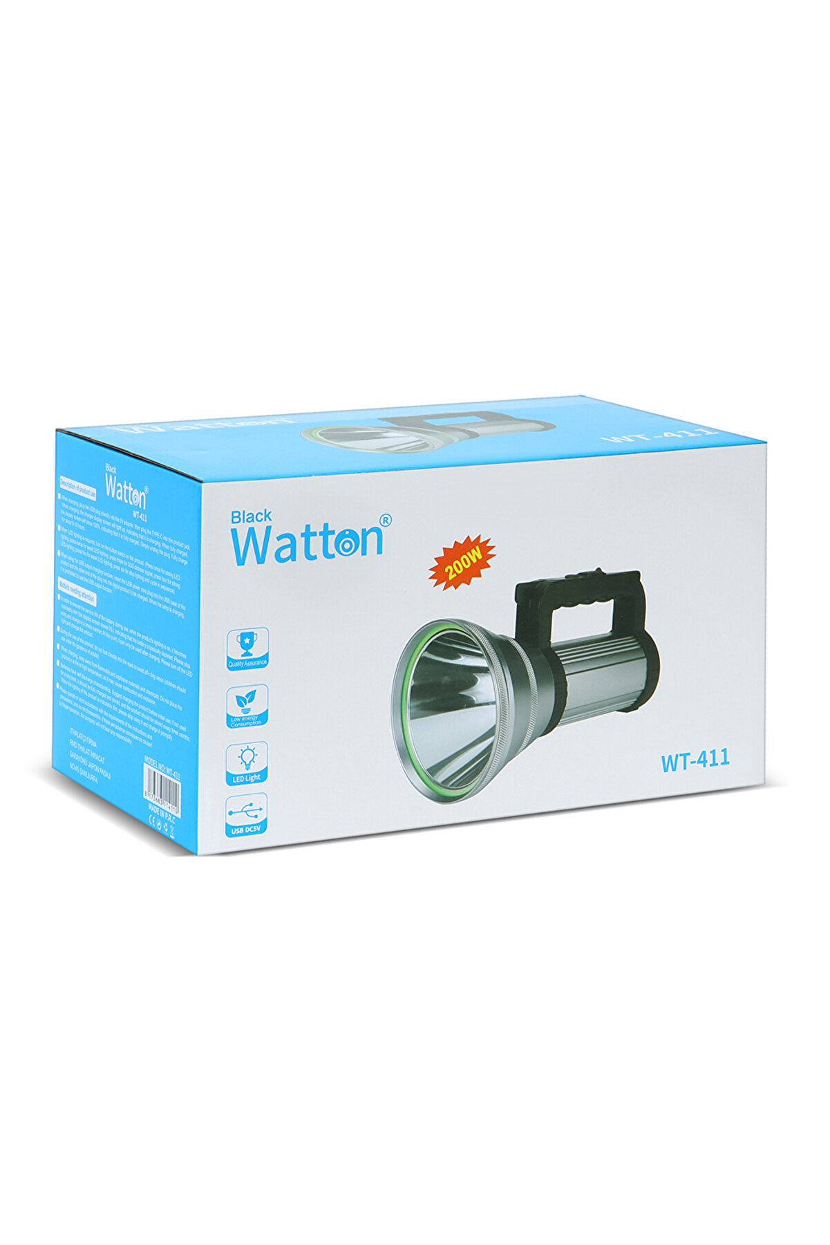 200W Güçlü Şarjlı El Feneri̇ Projektör Wt-411