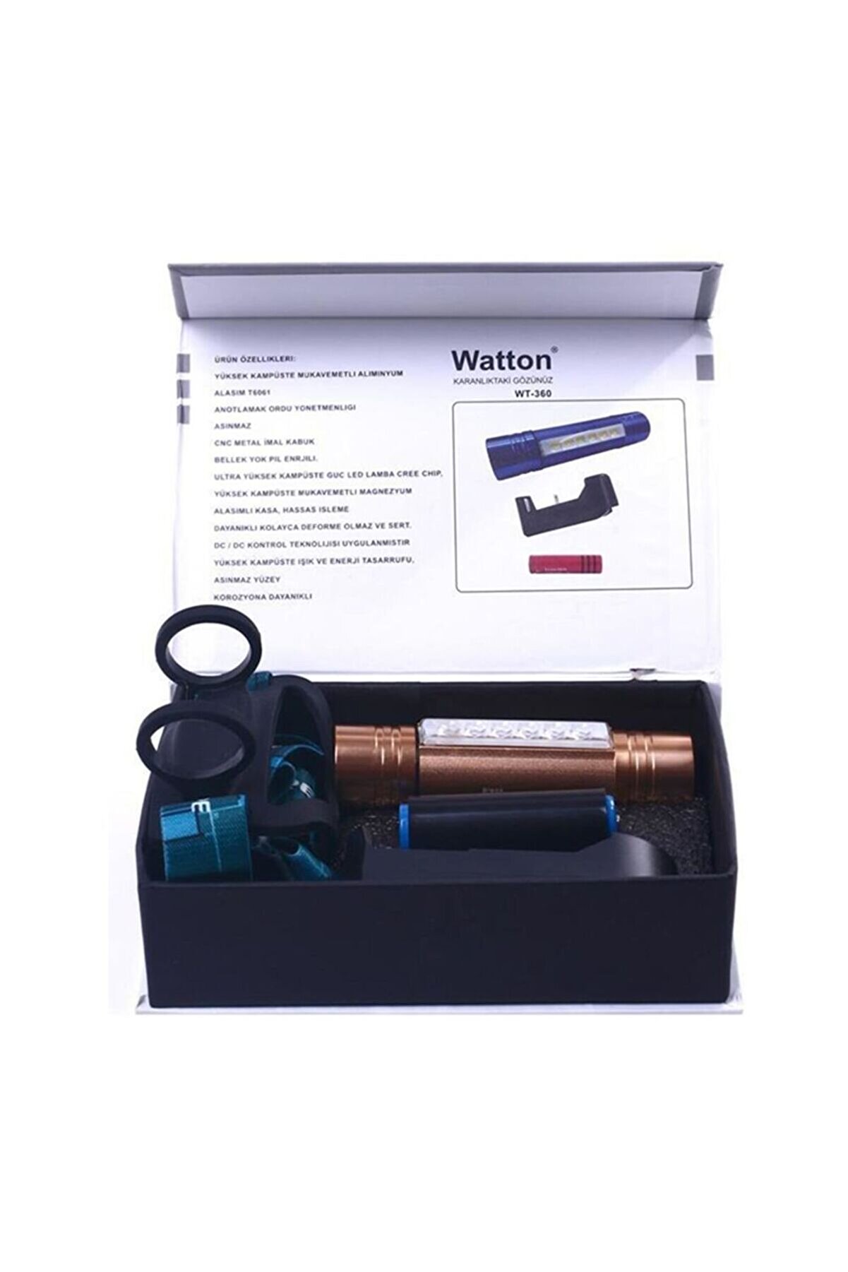 Kafa Lambası Güçlü El Feneri̇ Watton Wt-360 Tdrtr