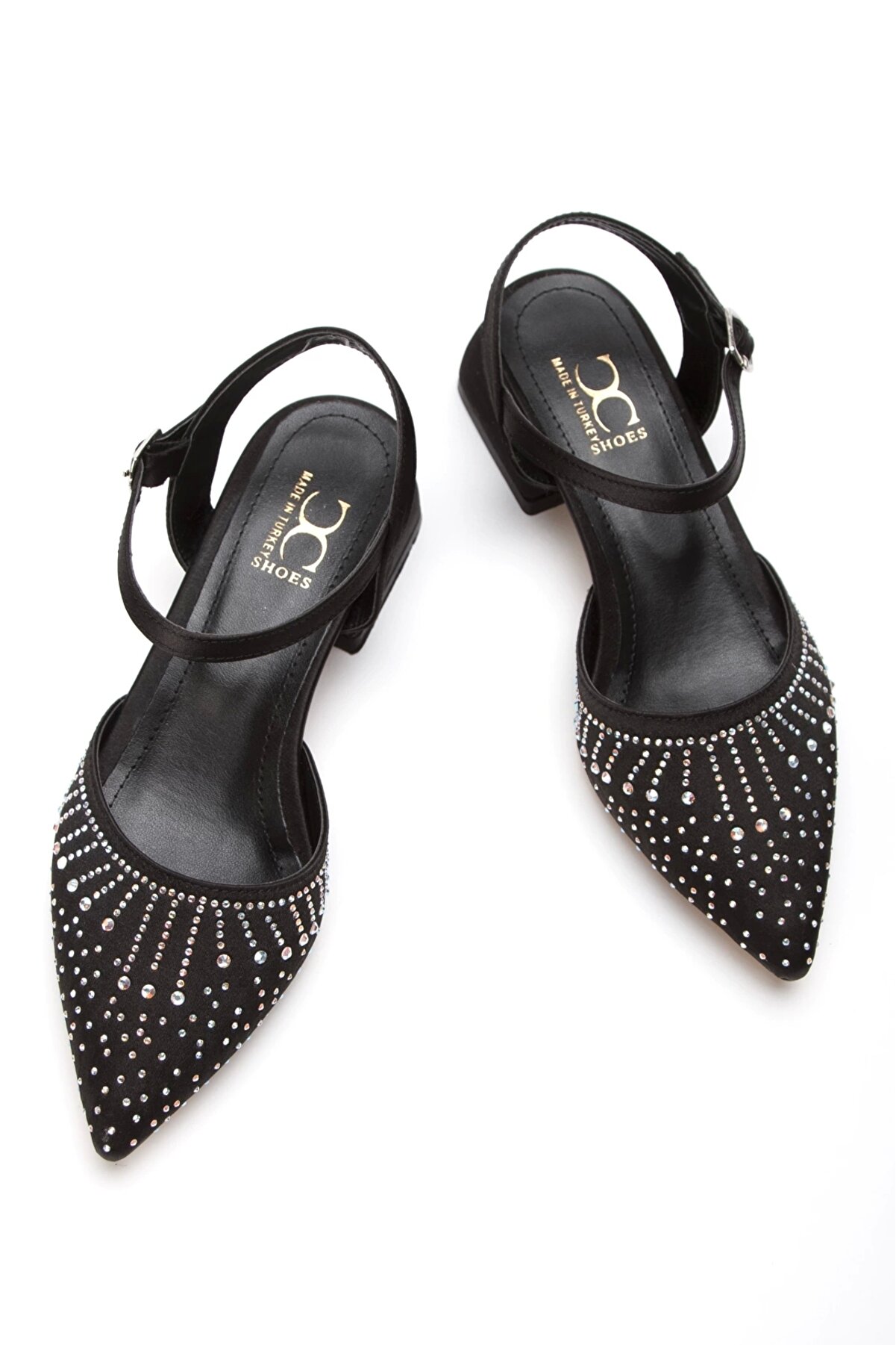 Gult Kadın Arkası Açık Burnu Kapalı Taş Baskılı Ayakkabı