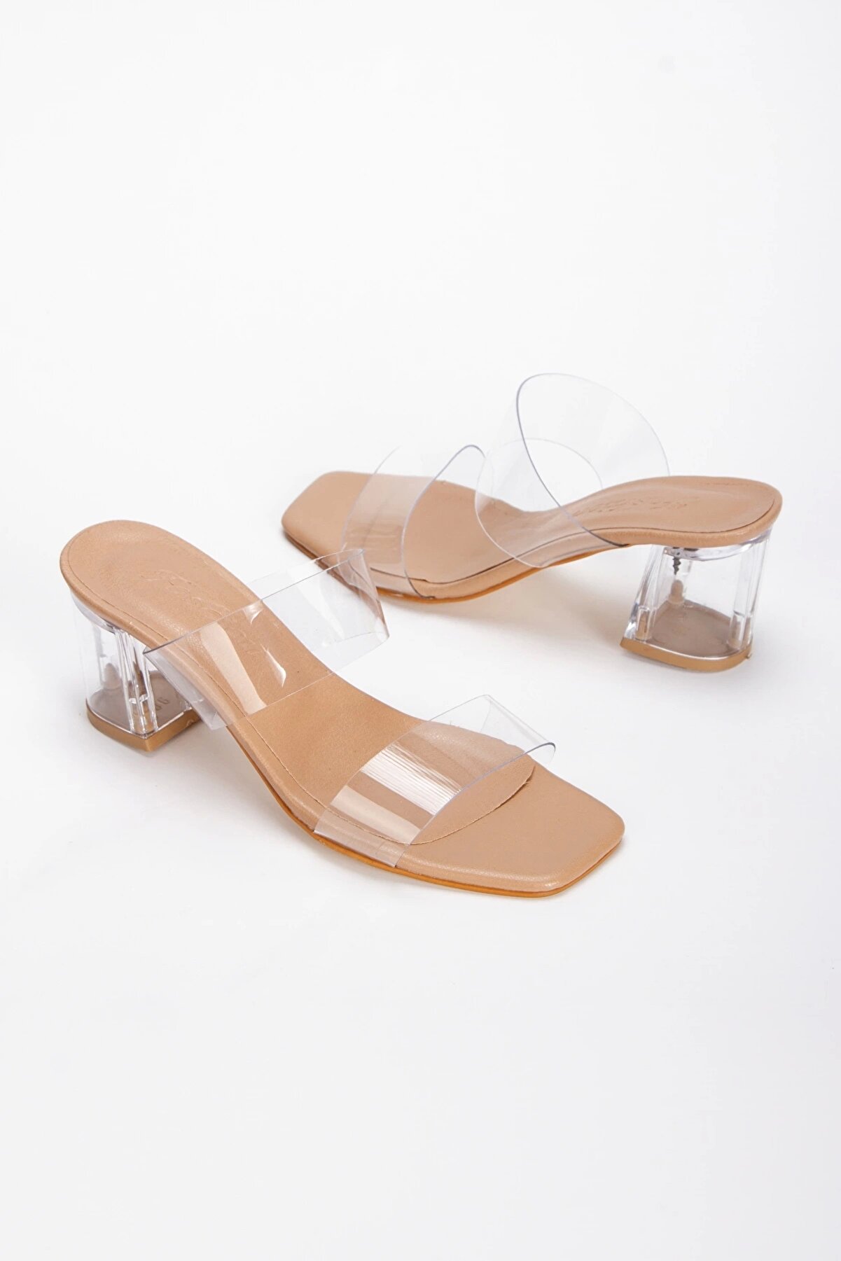 Gult Kadın Şeffaf Topuklu Terli̇k Nude