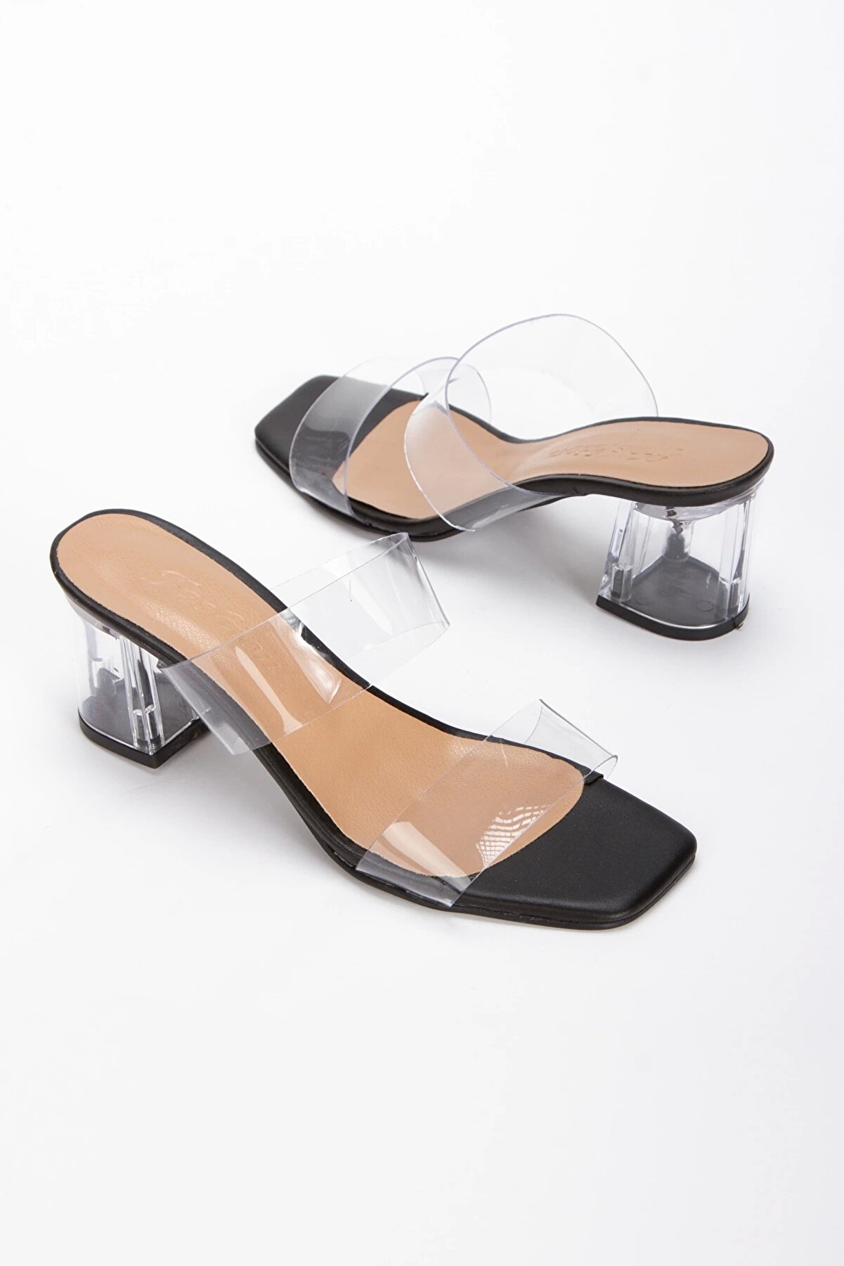 Gult Kadın Şeffaf Topuklu Terli̇k Si̇yah