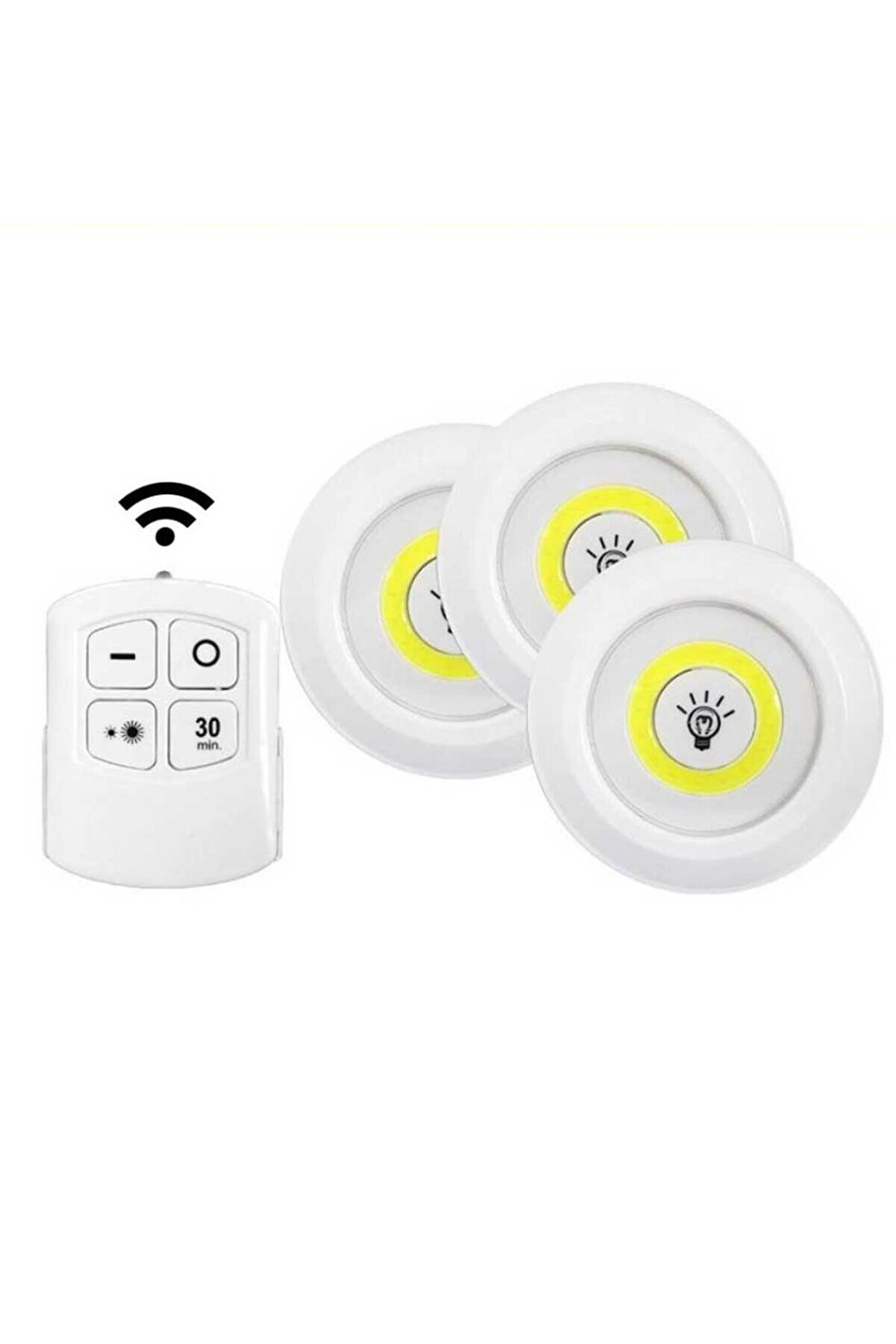 evimdeyokyok Kablosuz Uzaktan Kumandalı 3 lü Led Lamba Seti TdrTR