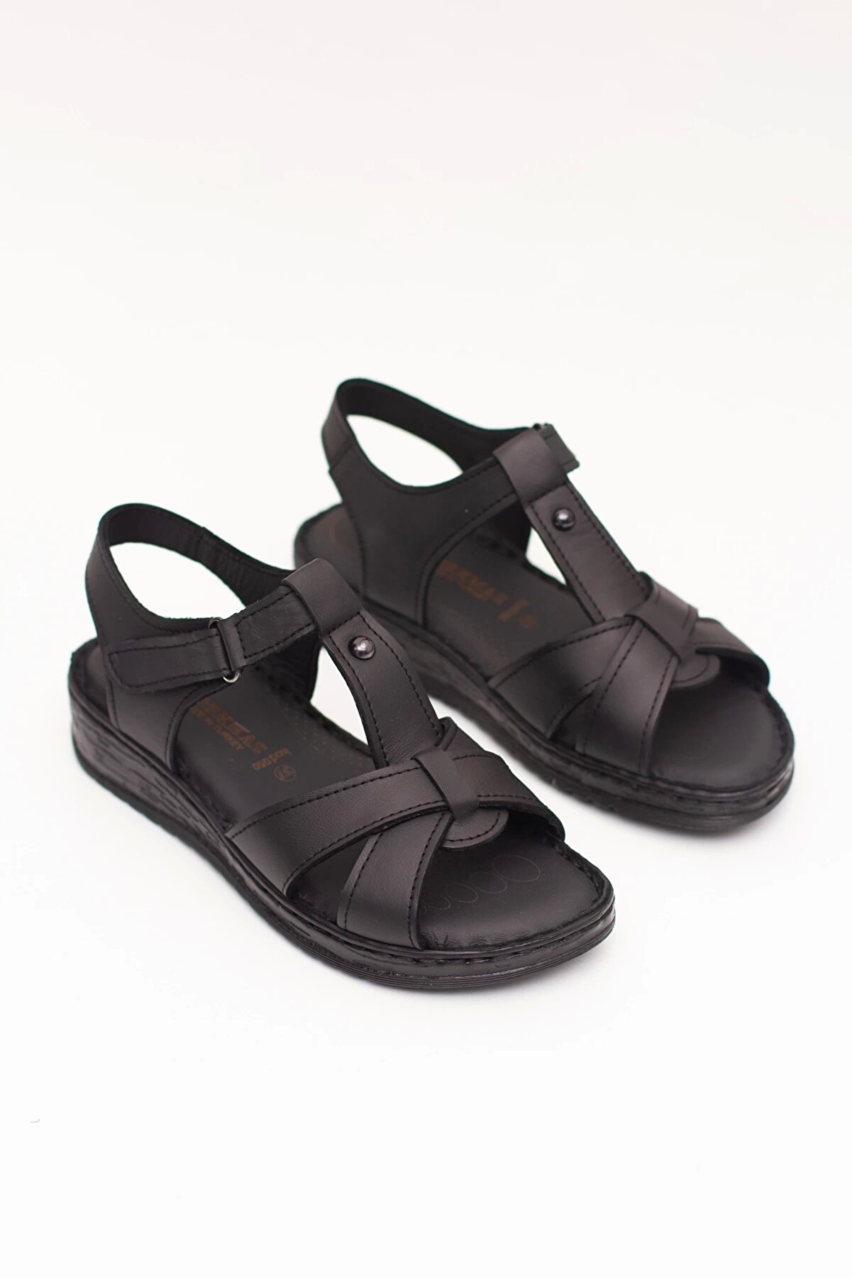 Gult Haki̇ki̇ Deri̇ Uygun Sandalet