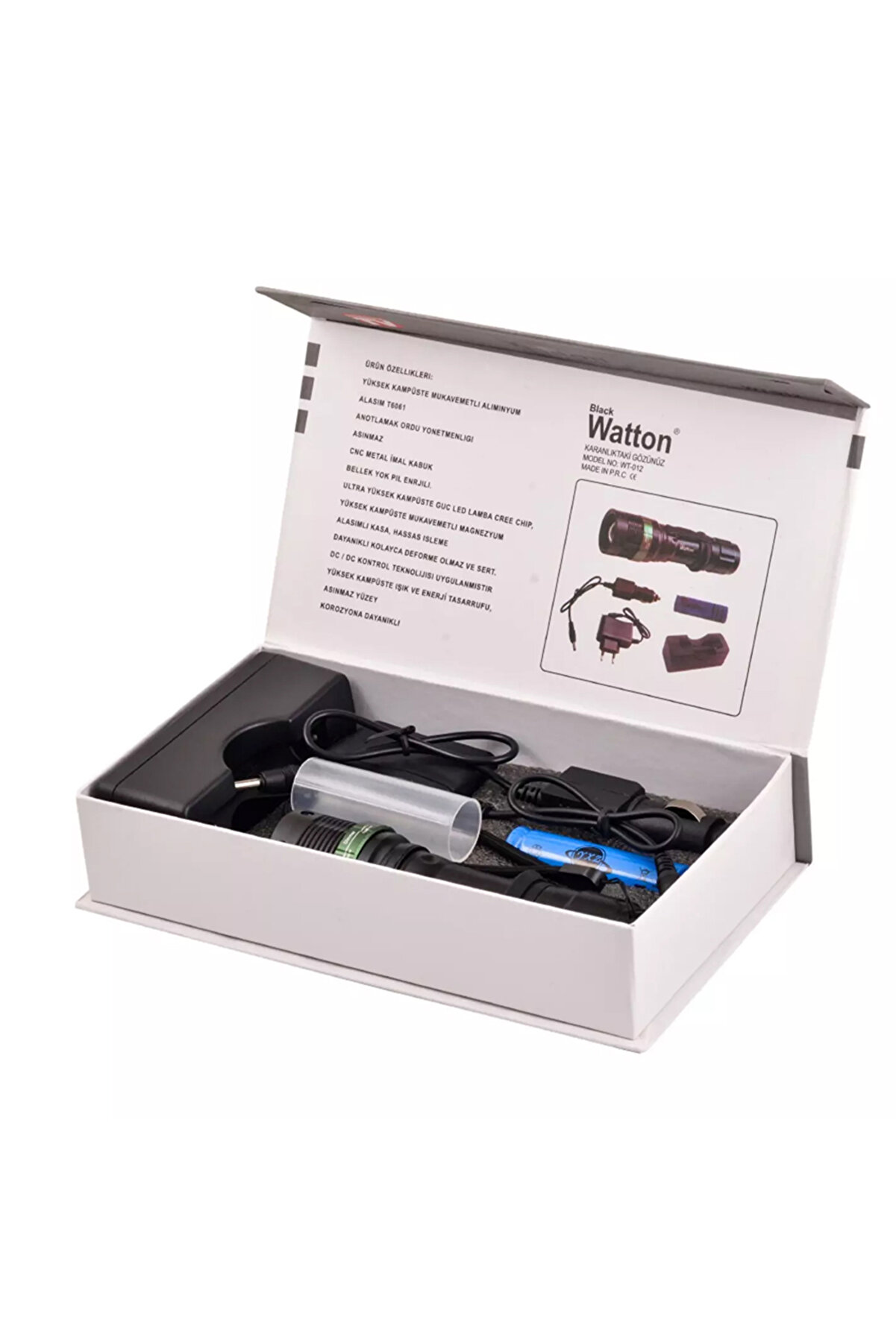 Zoomlu Oto Şarjlı El Feneri̇ Watton Wt-012 Tdrtr