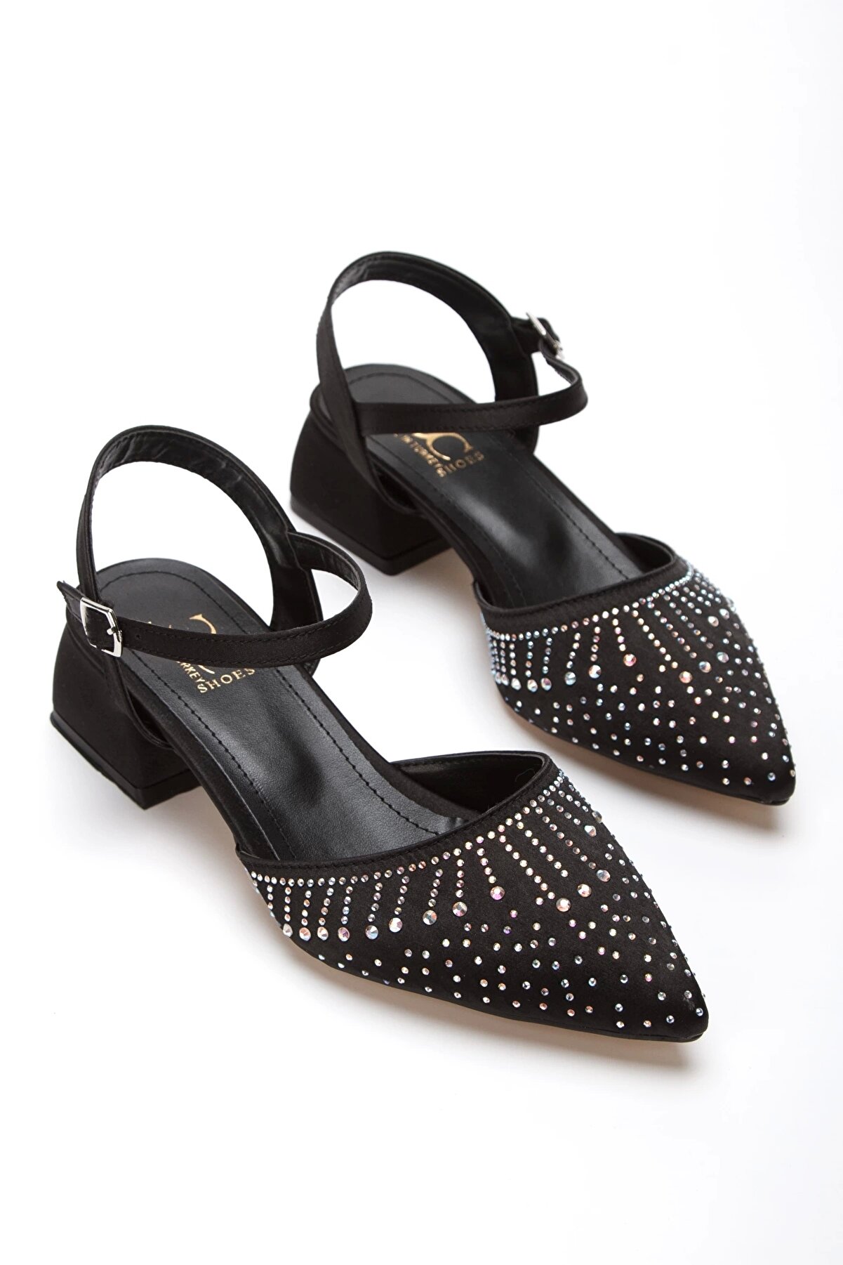 Gult Kadın Arkası Açık Burnu Kapalı Taş Baskılı Ayakkabı