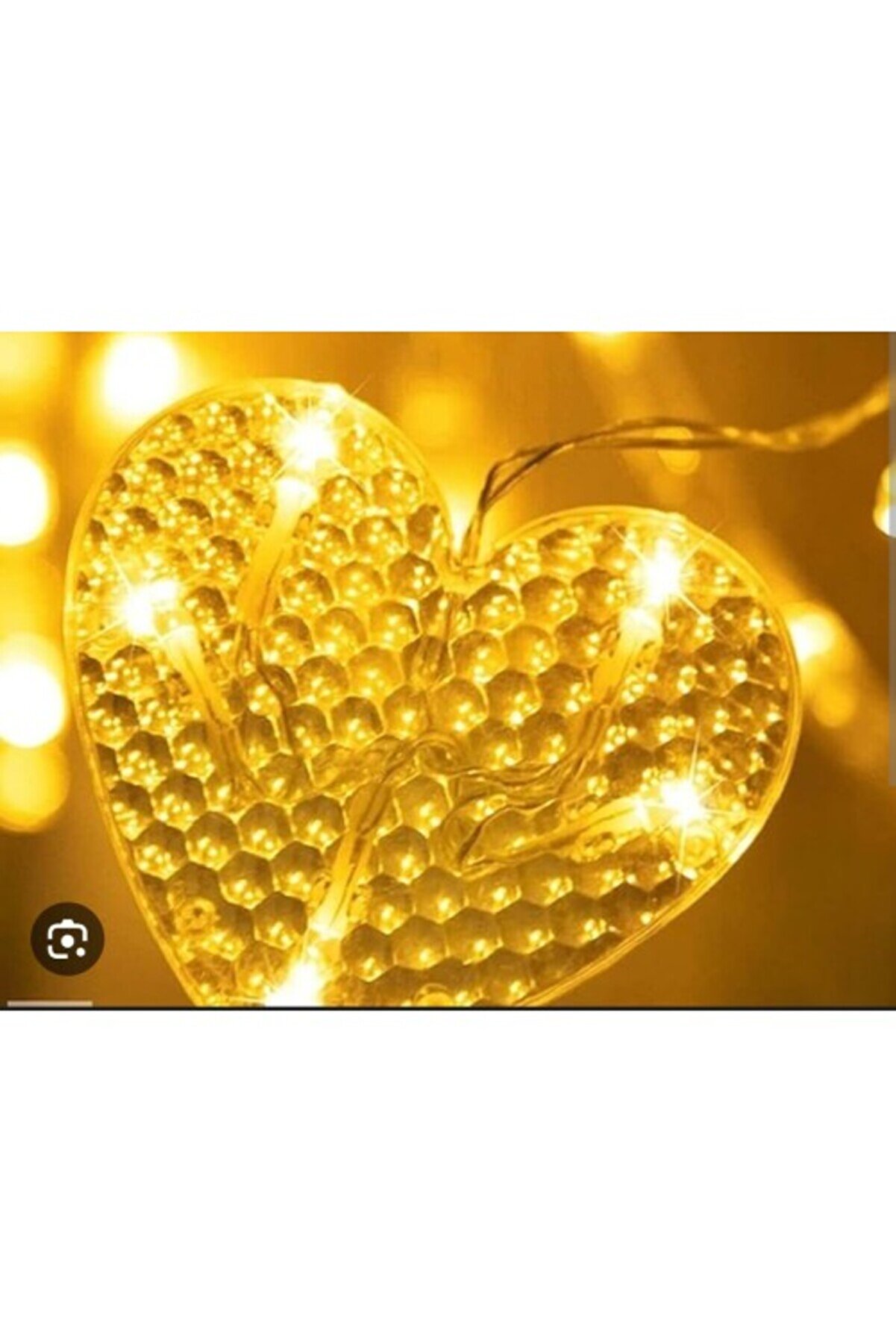 evimdeyokyok Kalp Perde Led 3m 6 Sıra 12 Adet Kalp Led ışık Gün Işığı