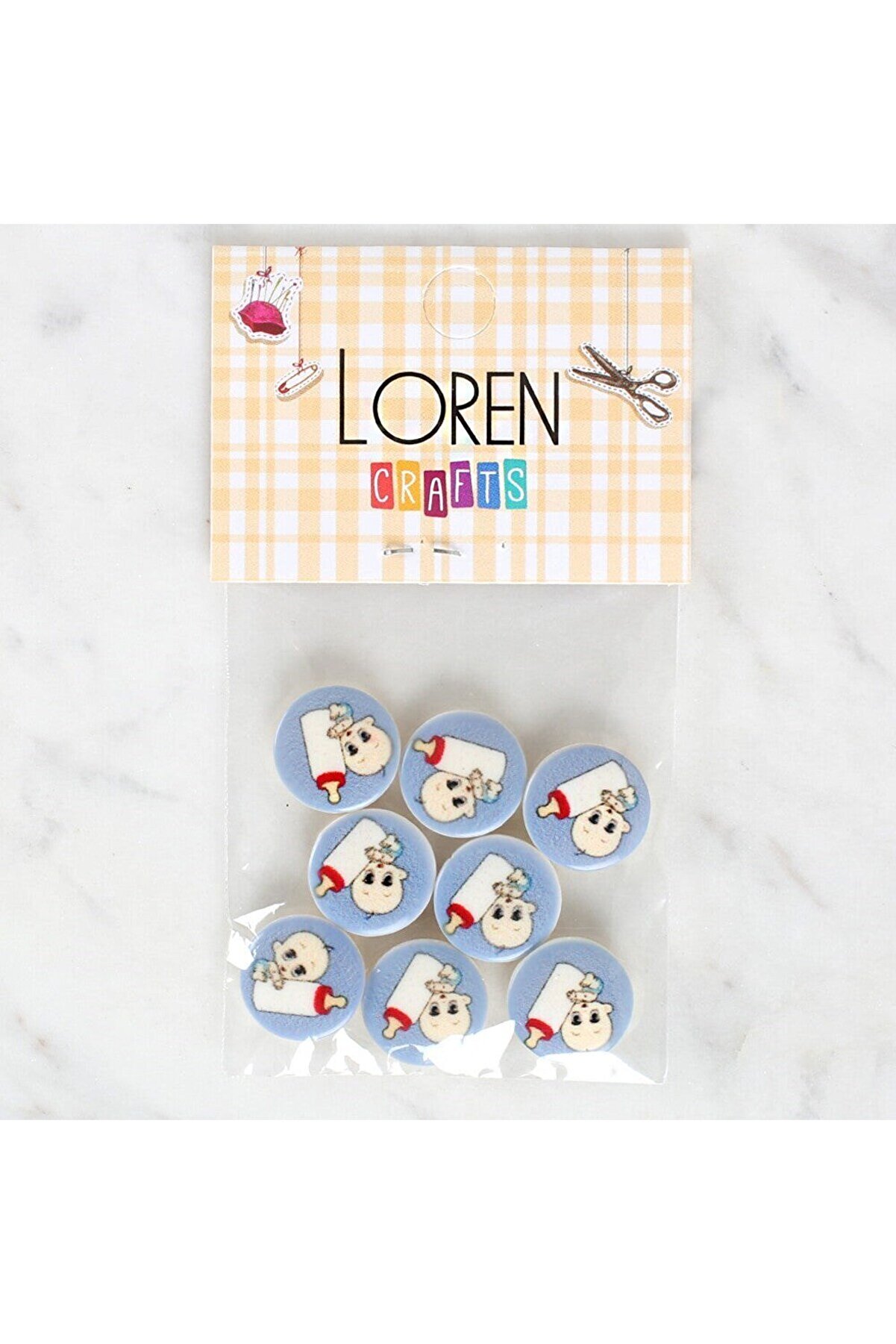 Ethab Ti̇caret Loren Crafts 8 Li̇ Bi̇beronlu Bebek D&uuml;ğme - 1241