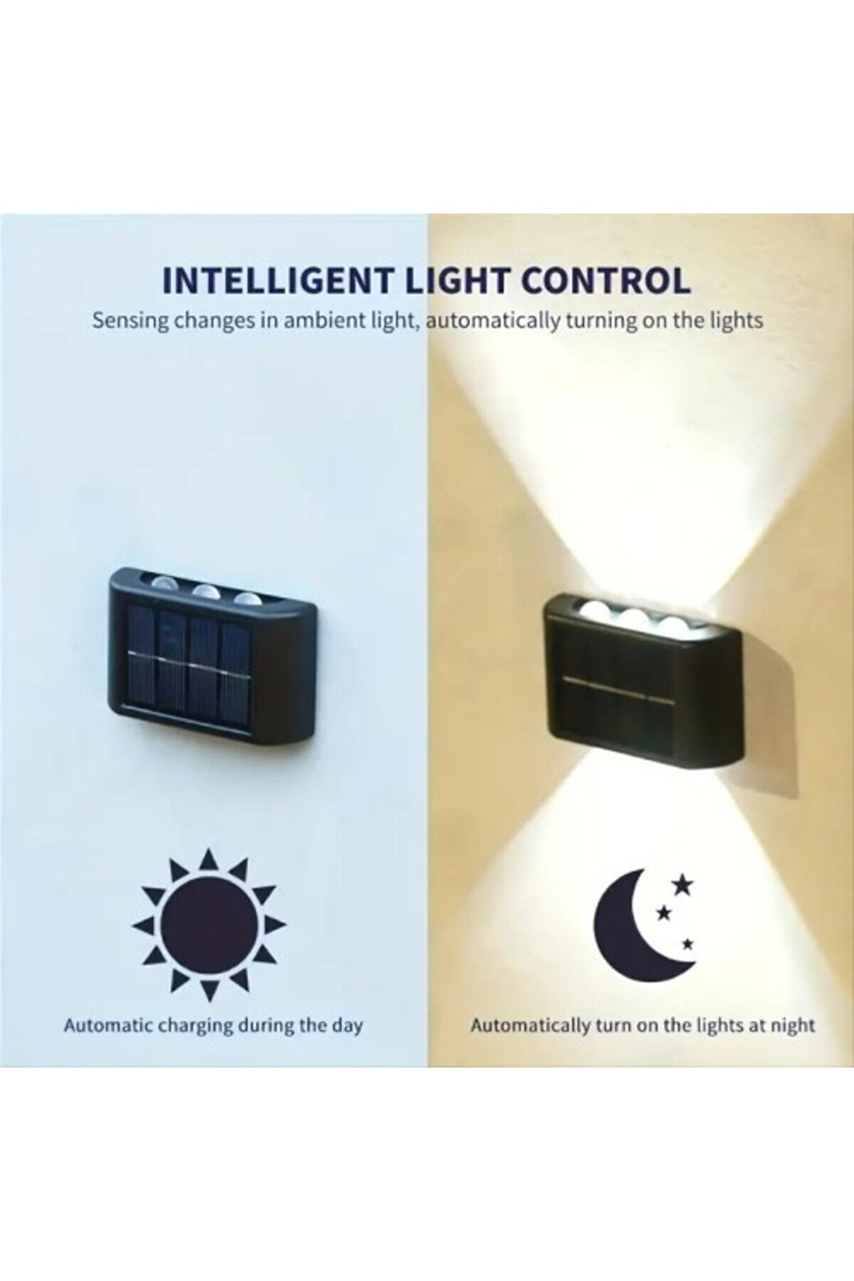 2 Li̇ Solar Duvar Aydınlatması 6 Ledli̇ Gün Işığı
