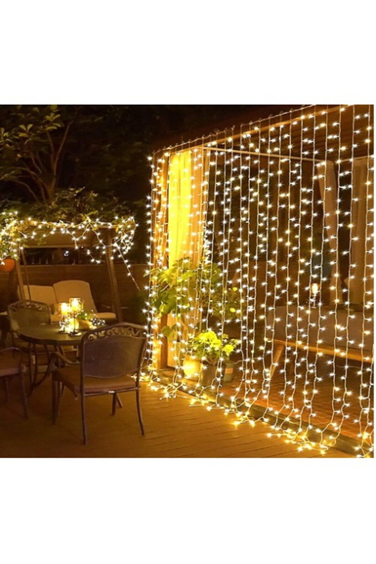 evimdeyokyok 3*3 Perde Led Sarı Işık