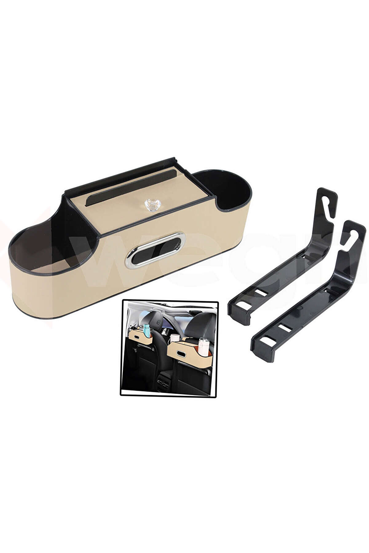 WEGNA ZENGEZUR ARAÇ İÇİ KOLTUK ARKASI ORGANİZERİ KREM