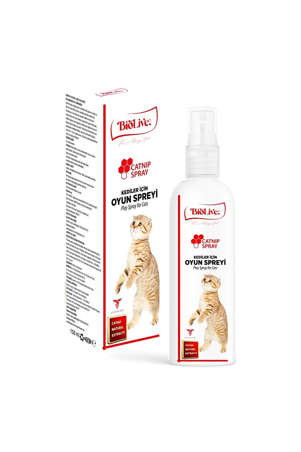 Bi̇oli̇ve Kedi̇ler İ&ccedil;i̇n Oyun Spreyi̇ 150Ml