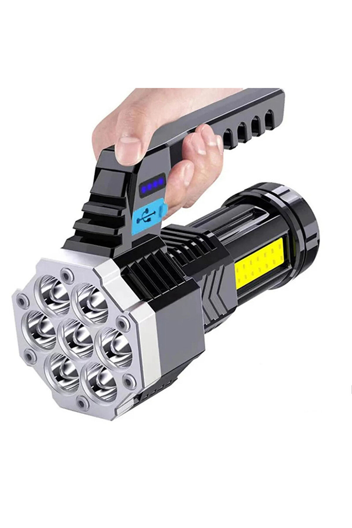 evimdeyokyok 7 Başlıklı Çok Fonksiyonlu Şarjlı El Feneri HS30