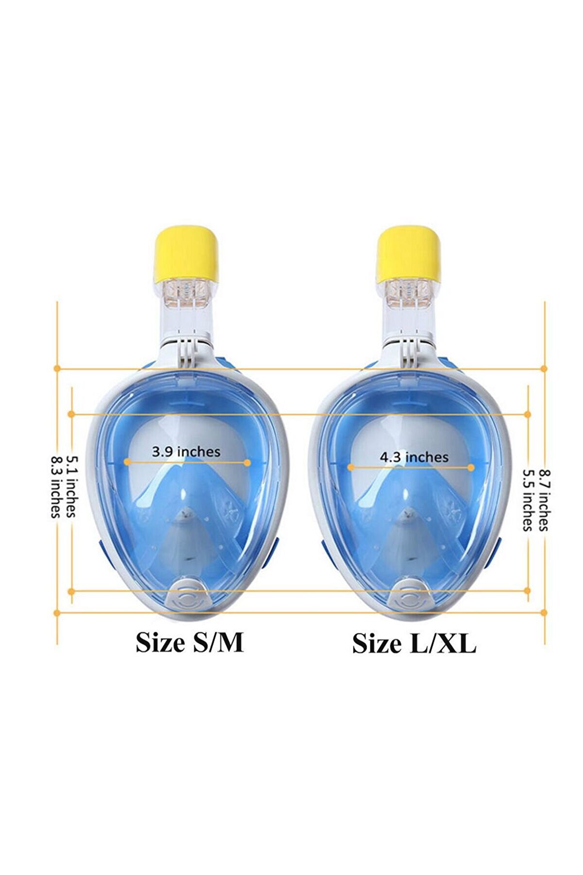 Full Face Şnorkel Dalış Maske Tam Yüz Anti̇-Si̇s Ve Sızıntı S/M Tdrtr