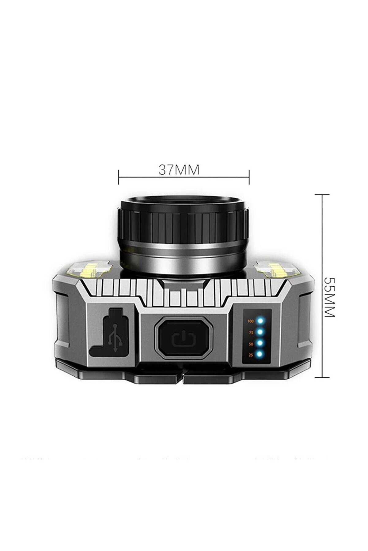 Peakstar Ps-010 800 Lümen Zoomlu Şarj Göstergeli̇ Cob Led Usb Li̇ Şarjlı Kafa Lambası Tdrtr