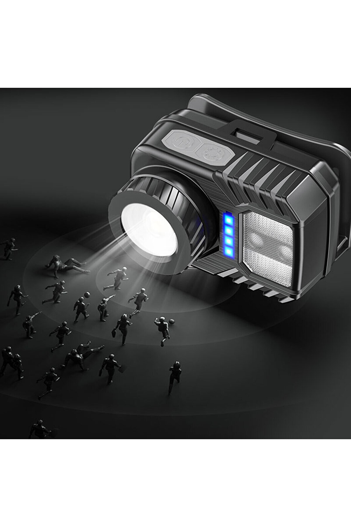 Peakstar Ps-571 Sensör Xpg Cob Led Usb Şarj Edi̇lebi̇li̇r Li̇tyum Pi̇lli̇ Zoomlu Kafa Lambası Tdrtr