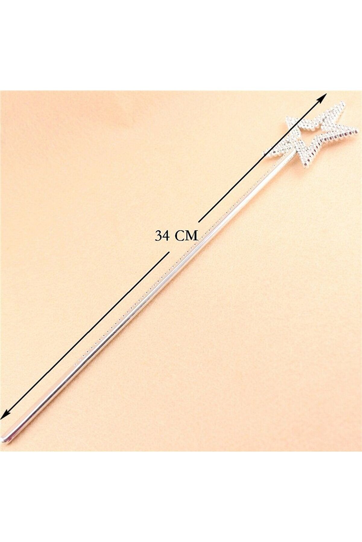 Yıldız Model Peri̇ Asası Melek Asası Prenses Asası Metali̇ze Gümüş Renk Tdrtr