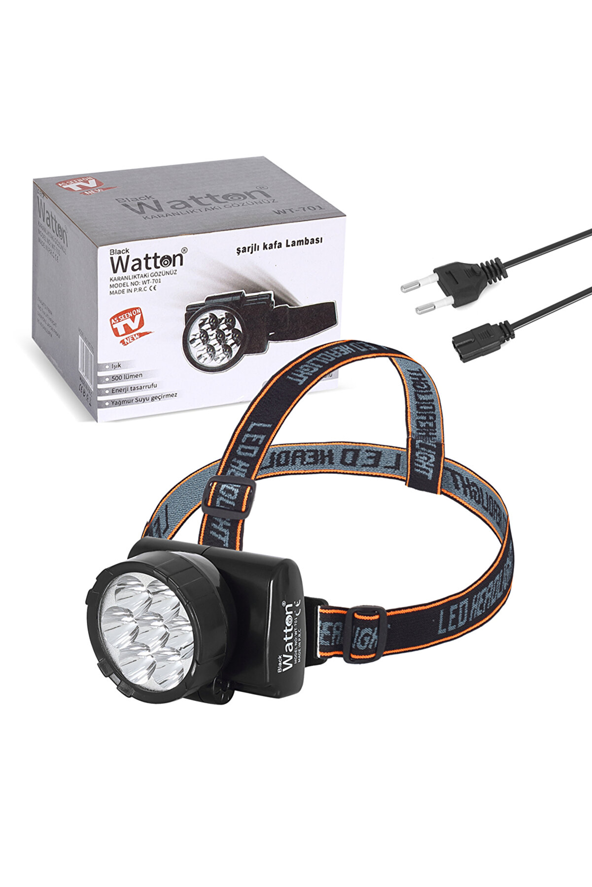 evimdeyokyok 7 Ledli Şarjlı Baret Kafa Lambası Watton Wt-701 Tdrtr