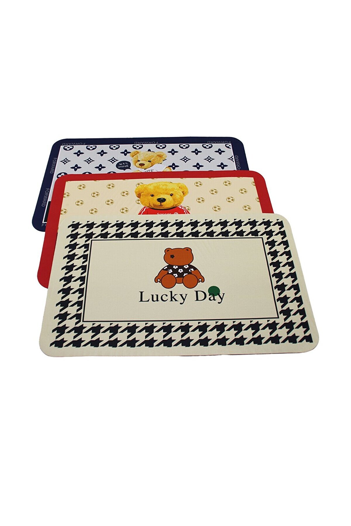 Go İthalat Di̇kd&ouml;rtgen Su Emi̇ci̇ - Si̇hi̇rli̇ Banyo Paspası Renkli̇ Desenli̇ - Resi̇mli̇ Elasti̇k 57 X 37.5Cm (4457)