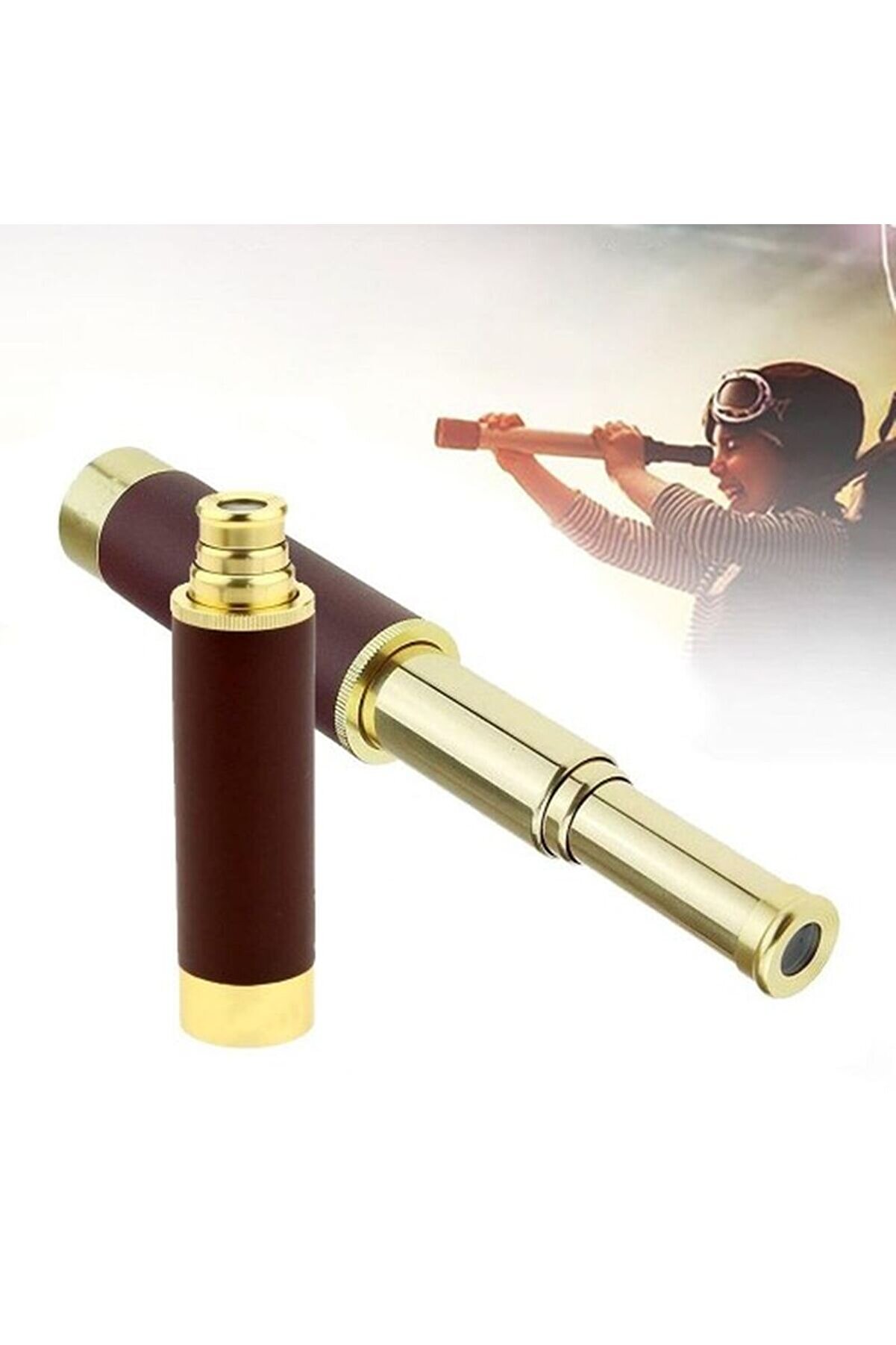 30X40 Panda Büyük Mercekli̇ Pi̇ri̇nç Gövdeli̇ Deri̇ Çantalı Deni̇zci̇li̇k Korsan Dürbün Tdrtr