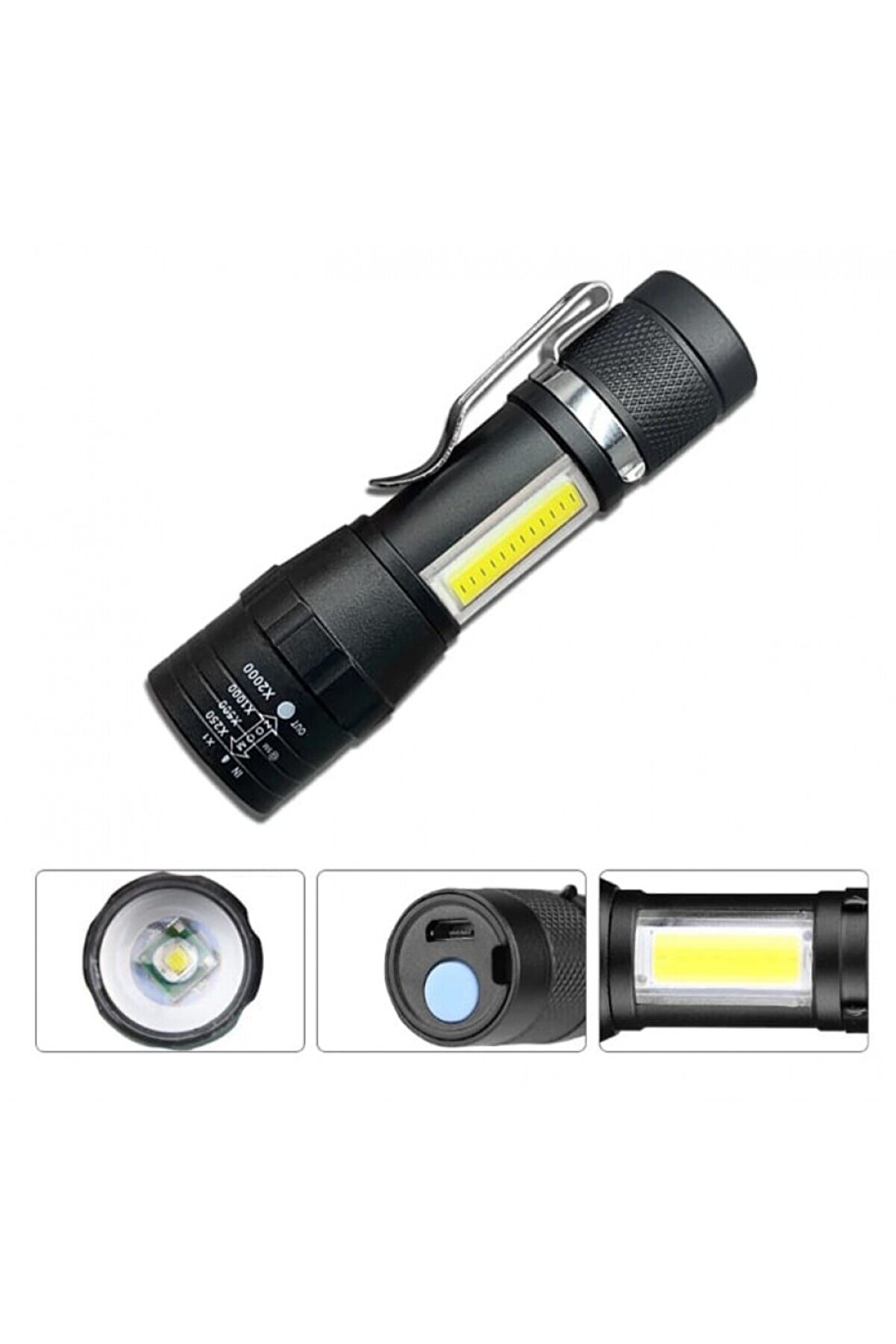 Zoomlu Şarjli̇ Cob Led Güçlü El Feneri̇ Wb-017 Tdrtr
