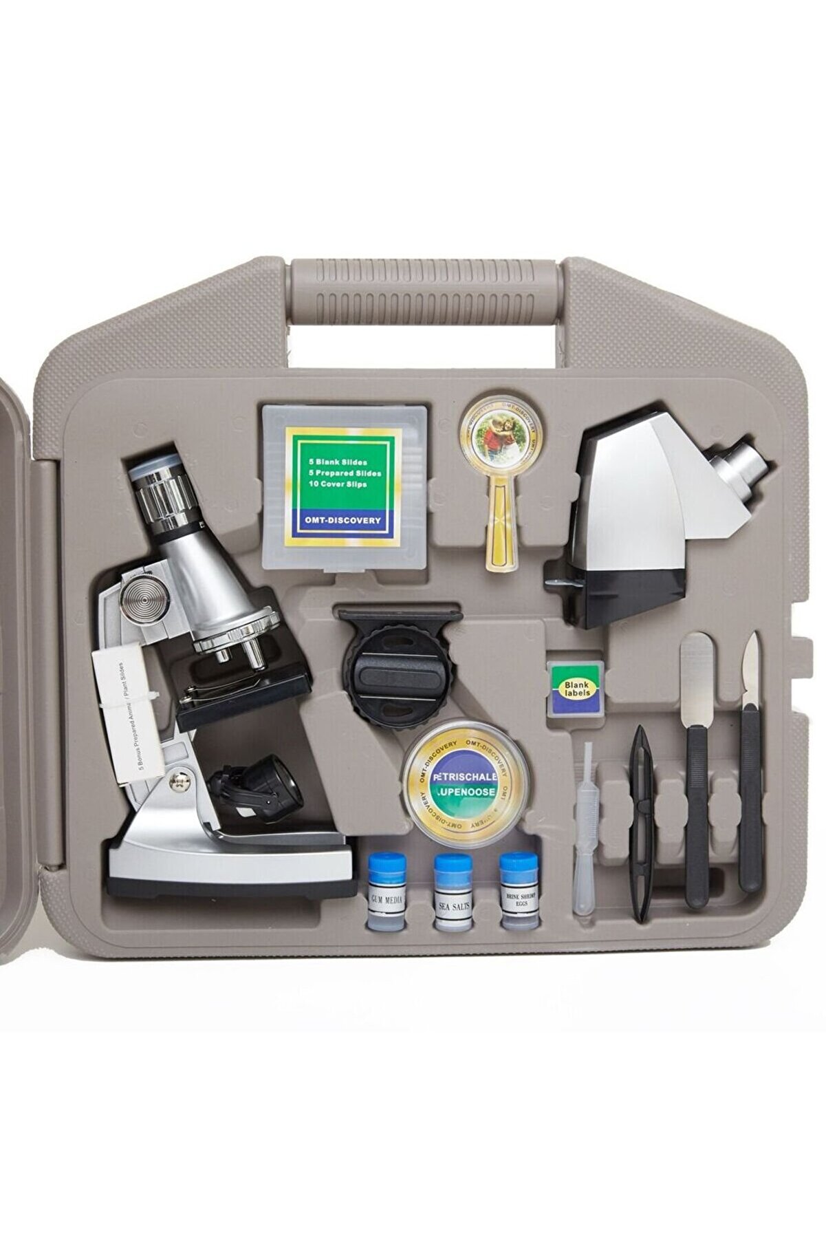 Ni̇kula 50X-100X-200X-400X-600-1200X Çocuklari̇çi̇n Eği̇ti̇ci̇ Projektörlü Mi̇kroskop Seti̇ Tdrtr