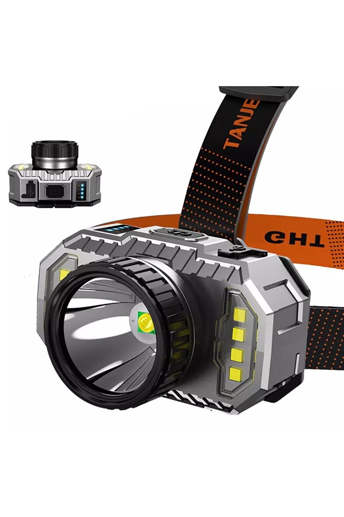 evimdeyokyok Peakstar Ps-010 800 Lümen Zoomlu Şarj Göstergeli Cob Led Usb'li Şarjlı Kafa Lambası Tdrtr