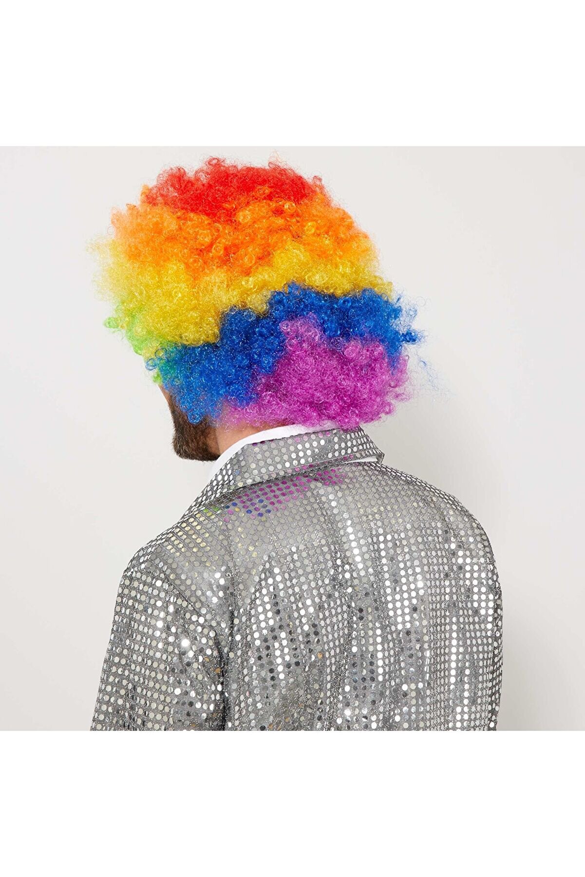 Rengarenk Kıvırcık Afro Bonus Peruk Tdrtr