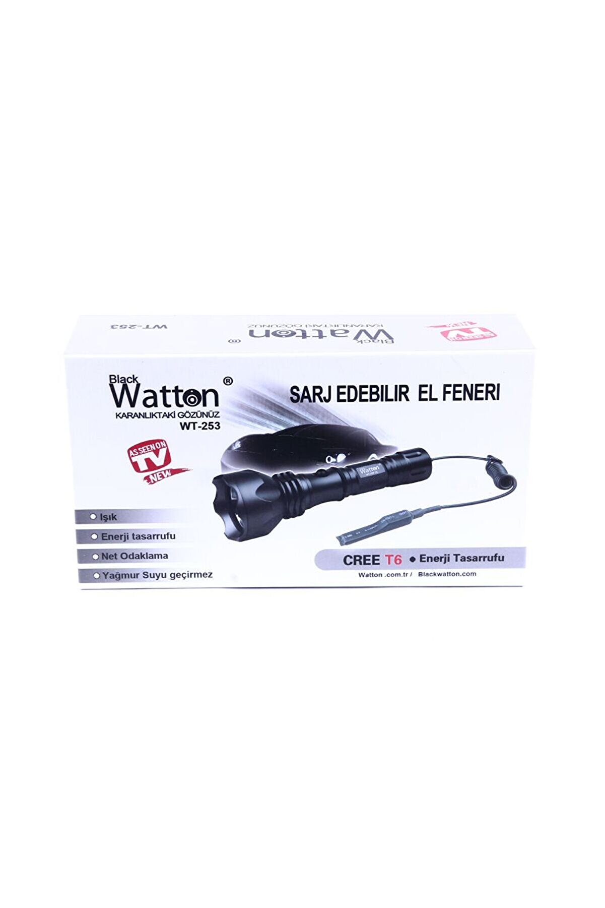 600 Lümen Tx6 Şarjlı Özel Avcı Feneri̇ Watton Wt-253 Tdrtr