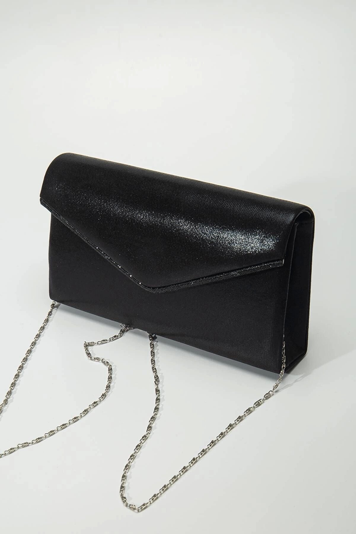 Rockcraft.tr Kadın Siyahcilt Sultan Taşlı Zarf Çanta - Portföy Cilt Çanta