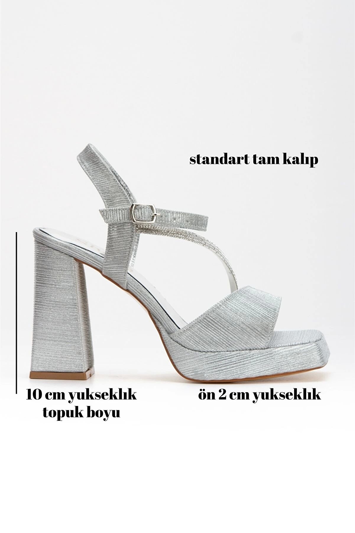 Gult Kadın Platformlu Gece Ayakkabısı Taşlı