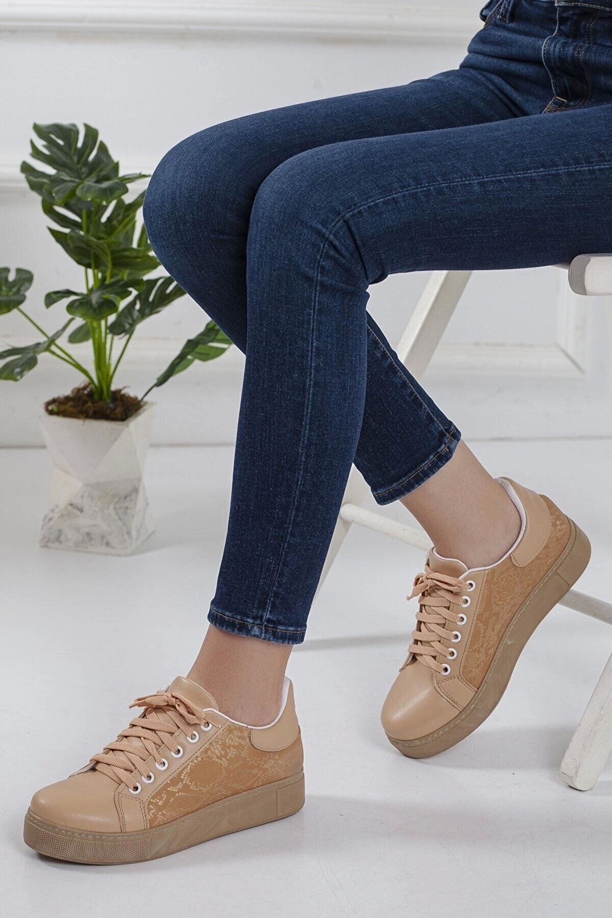 Gult Kadın Nude Spor Ayakkabı Sneaker