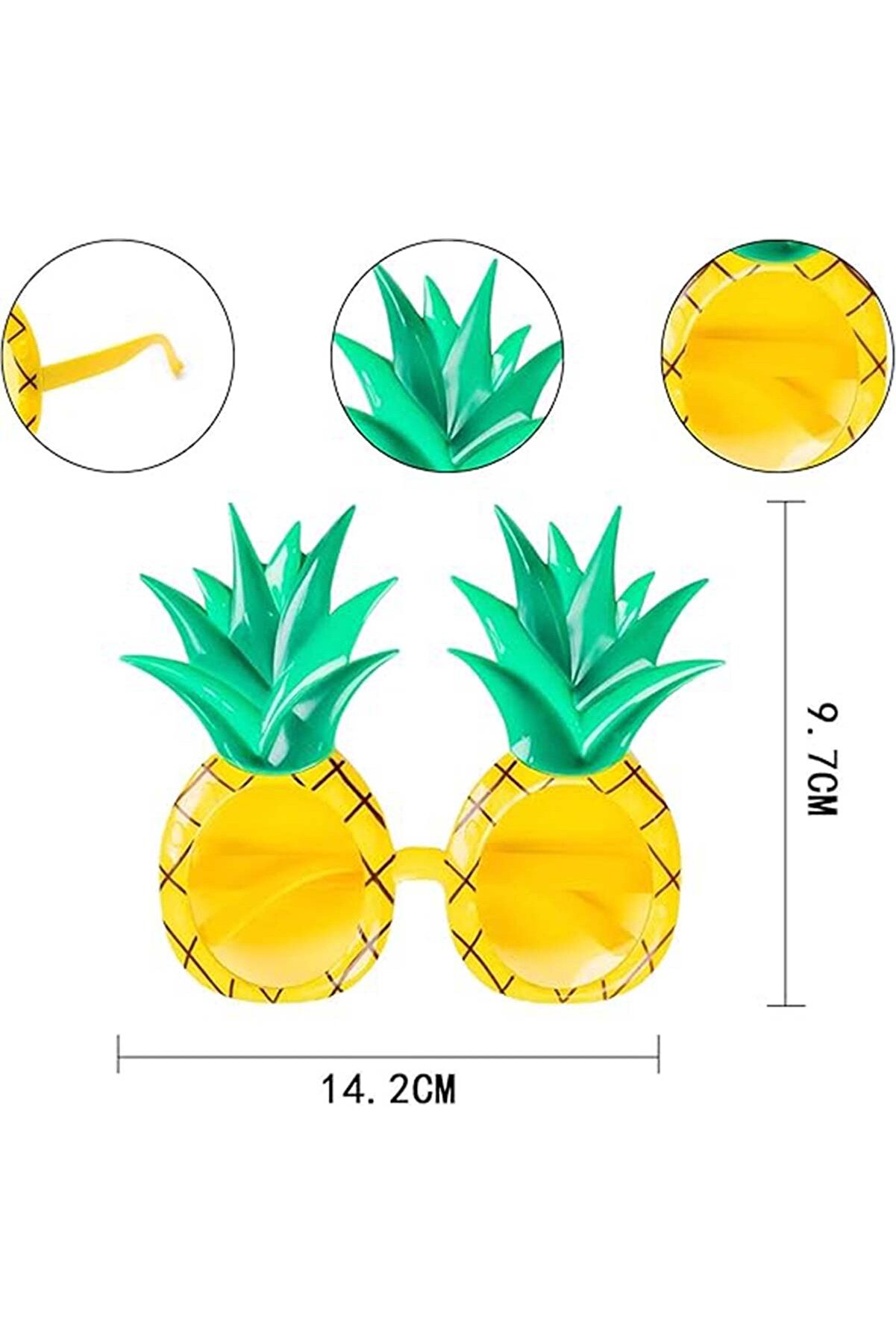 Go İthalat Tropi̇kal Hawai̇i̇ Ananas Şeki̇lli̇ Parti̇ G&ouml;zl&uuml;ğ&uuml; 9.5 X 14 Cm (5258)