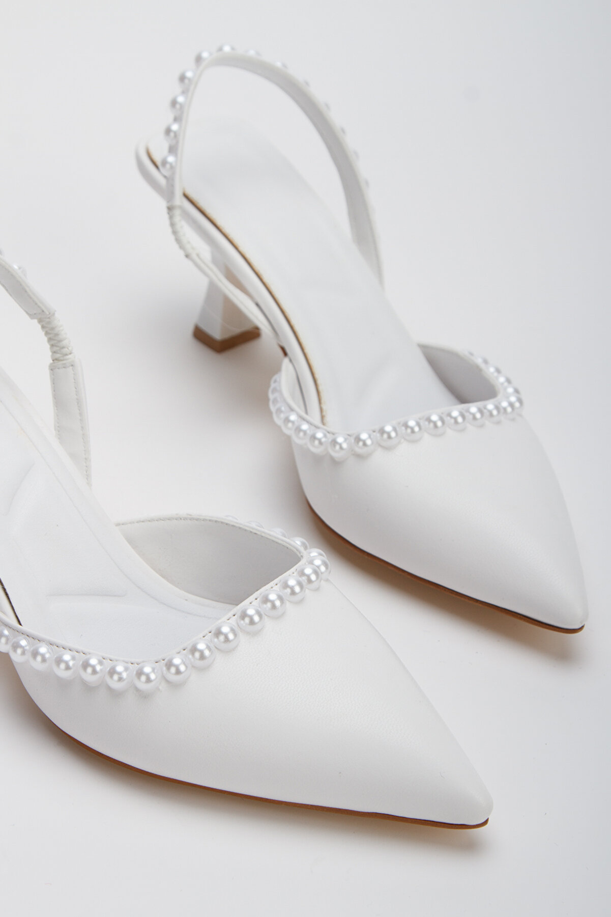 Lumi̇s Shoes Kadın İnci̇li̇ Zari̇f Geli̇n Ni̇şan D&uuml;ğ&uuml;n Topuklu Ayakkabı