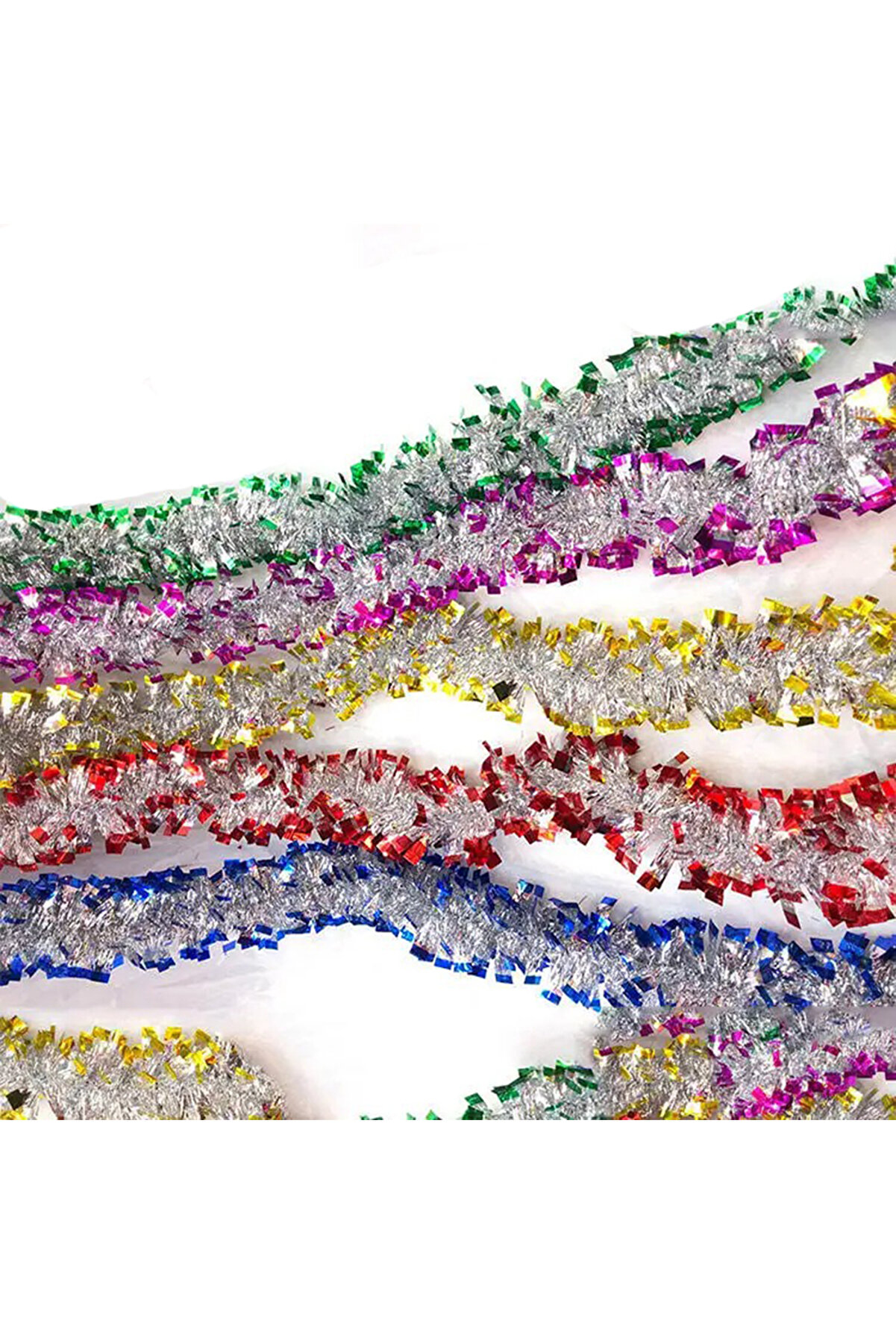 Go İthalat Mavi̇ G&uuml;m&uuml;ş Renk 4 Cm Geni̇şli̇k Garland &Ccedil;i̇ft Renk Si̇m S&uuml;s 180 Cm (5258)