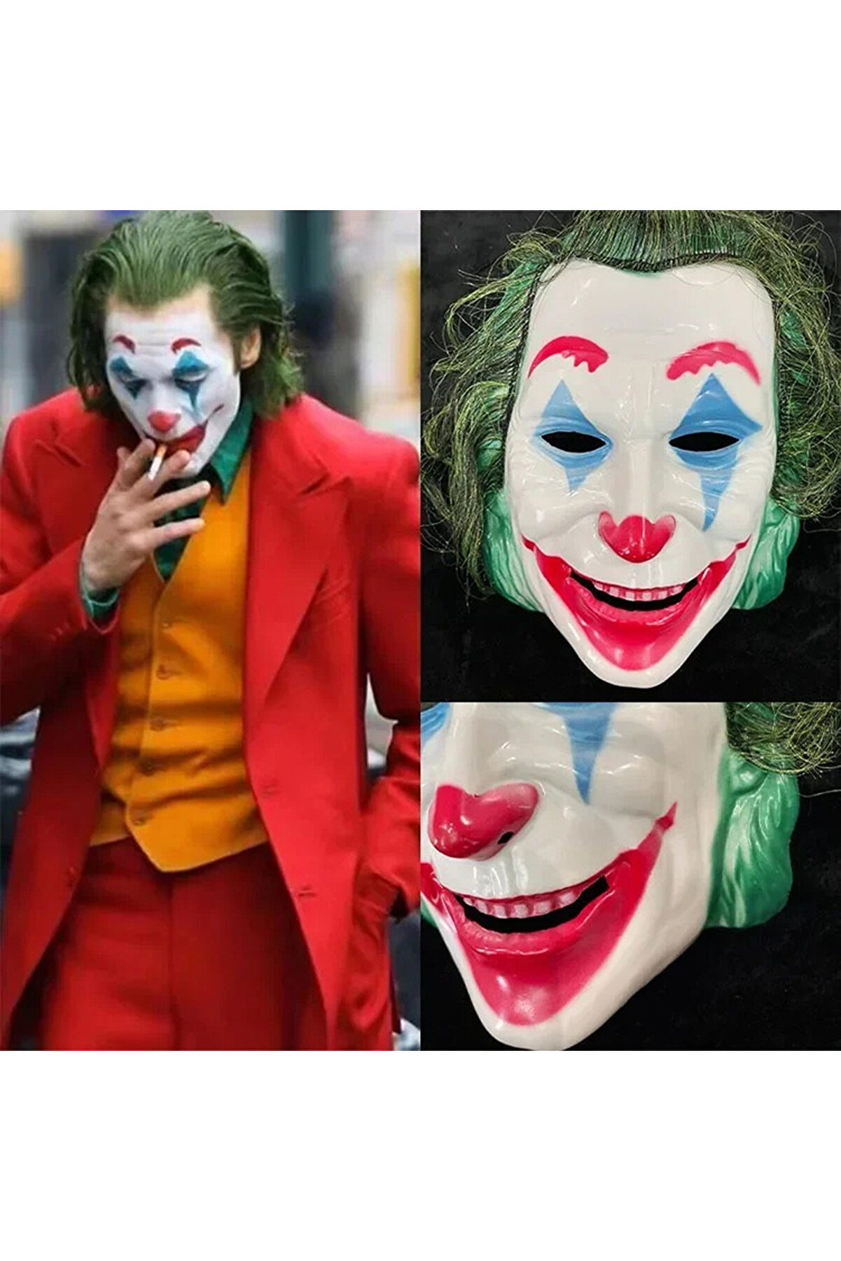 Go İthalat Joaqui̇n Phoeni̇x Joker Maskesi̇ Yeşi̇l Sa&ccedil;lı (5258)
