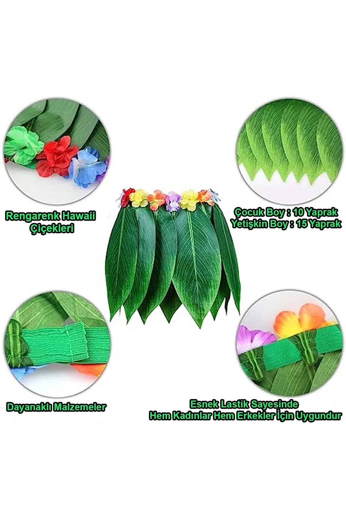 Go İthalat Tropi̇kal Esi̇nti̇li̇ Hawai̇i̇ Yapraklı Parti̇ Eteği̇ &Ccedil;ocuk Boy (4457)