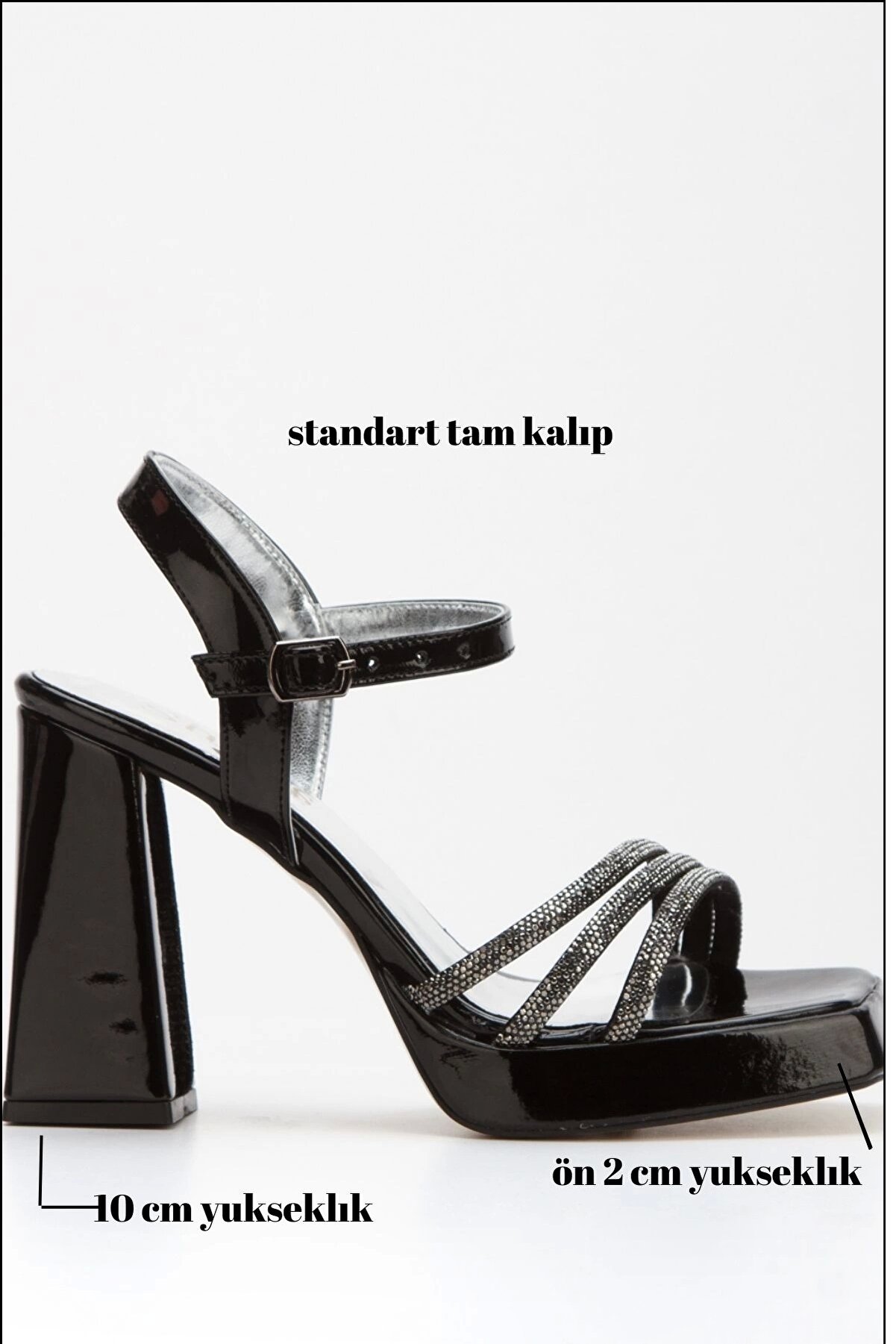 Gult Kadın Platformlu Gece Ayakkabısı Taşlı