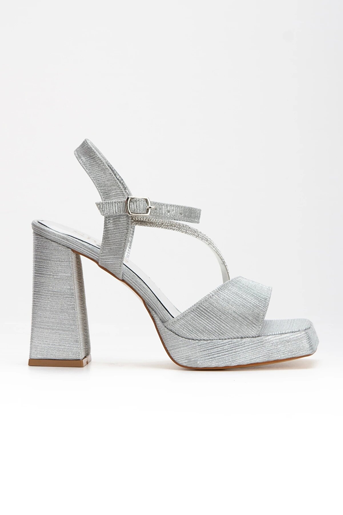 Gult Kadın Platformlu Gece Ayakkabısı Taşlı