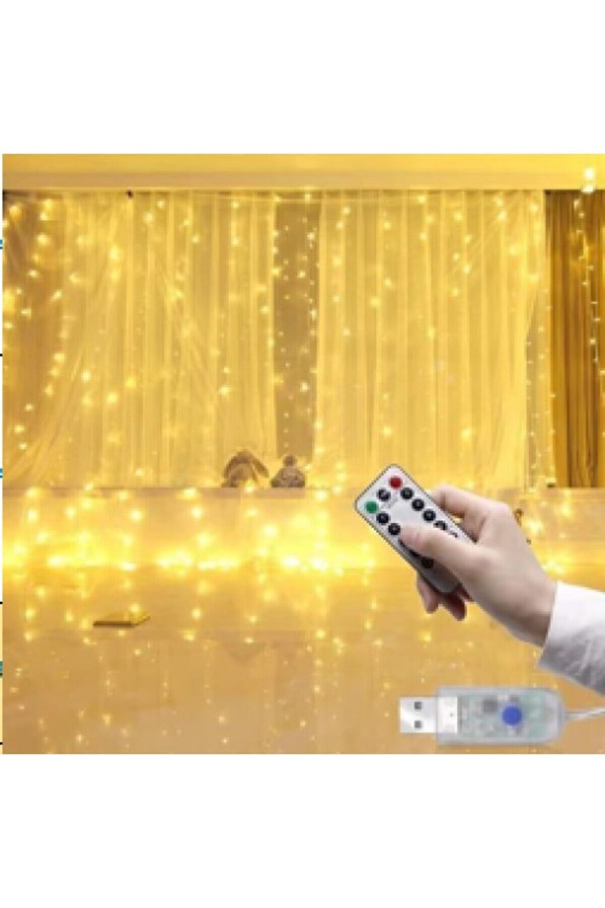 evimdeyokyok Peri Perde Led 3*3m 300 Led Gün Işığı
