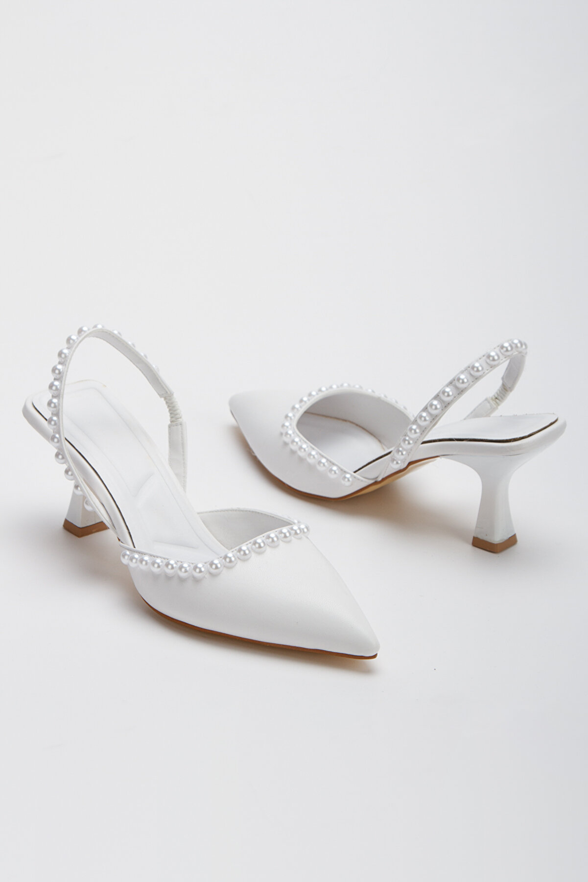 Lumi̇s Shoes Kadın İnci̇li̇ Zari̇f Geli̇n Ni̇şan D&uuml;ğ&uuml;n Topuklu Ayakkabı